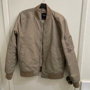 Abercrombie & Fitch Tan/Khaki Bomber Jacket